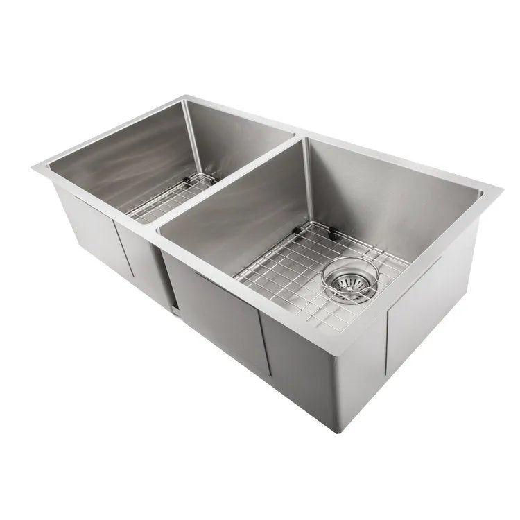 ZLINE 36 in. Anton Undermount Double Bowl Stainless Steel Kitchen Sink with Bottom Grid (SR50D-36) main image.