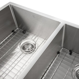 ZLINE Anton 36 in. Undermount Double Bowl Stainless Steel Kitchen Sink with Bottom Grid (SR50D-36) basin divider.