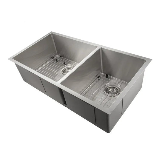 ZLINE 36 in. Chamonix Undermount Double Bowl Stainless Steel Kitchen Sink with Bottom Grid (SR60D-36) main image.