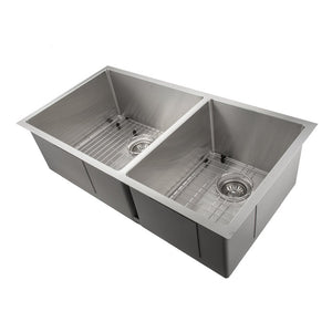 ZLINE Chamonix 36 in. Undermount Double Bowl Stainless Steel Kitchen Sink with Bottom Grid (SR60D-36)