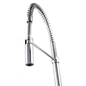 ZLINE Sierra Kitchen Faucet in Chrome (SRA-KF-CH) below pull down spray wand.