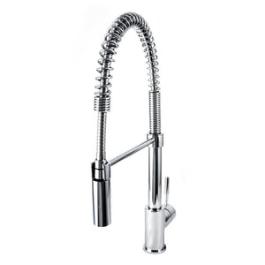 ZLINE Sierra Pull Down Spring Single Handle Kitchen Faucet in Chrome (SRA-KF-CH) front, above.