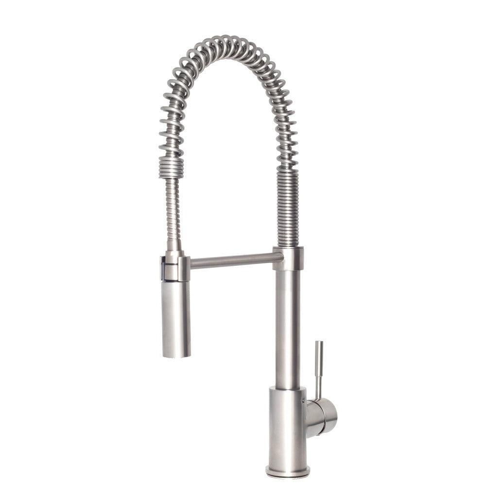 ZLINE Sierra Kitchen Faucet in Brushed Nickel (SRA-KF-BN) front left.