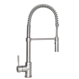 ZLINE Sierra Pull Down Spring Single Handle Kitchen Faucet in Brushed Nickel (SRA-KF-BN) side.