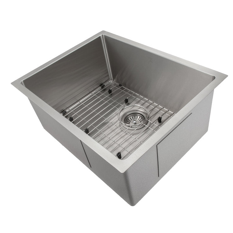 ZLINE Meribel 23 in. Undermount Single Bowl Stainless Steel Kitchen Sink with Bottom Grid (SRS-23)