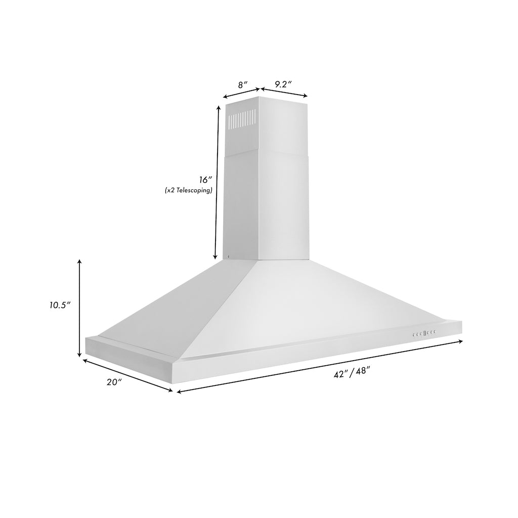 ZLINE KB-42 and KB-48 dimensional measurements