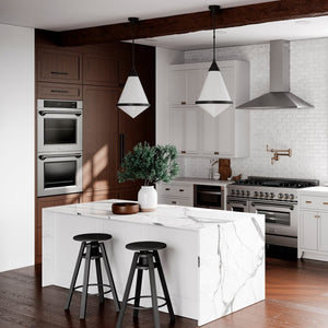 ZLINE 30 in. Professional True Convection Double Wall Oven with Air Fry and Self Clean in Stainless Steel (WAD-30) in a luxury kitchen.