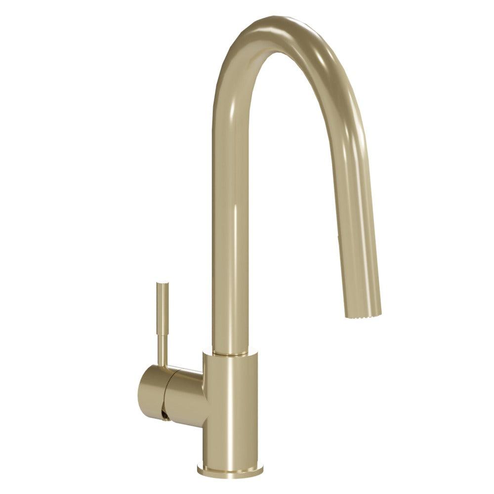 Gemini Pull Down Single Handle Kitchen Faucet in Champagne Bronze