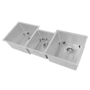 ZLINE Breckenridge 45 in. Undermount Triple Bowl Scratch Resistant Stainless Steel Kitchen Sink with Bottom Grid and Accessories (SLT-45S)