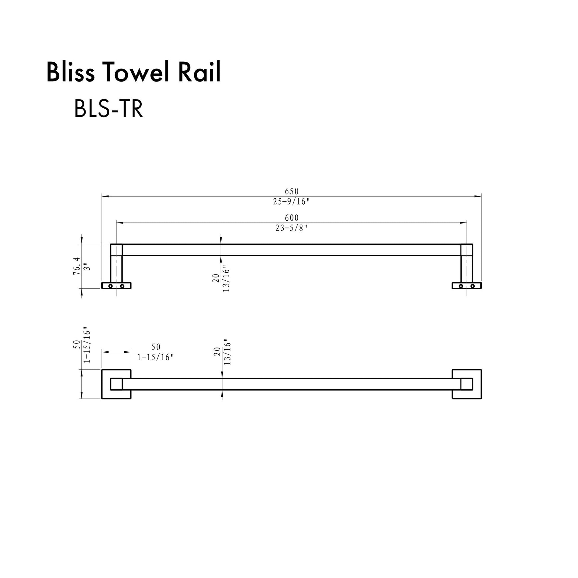 ZLINE Bliss Towel Rail in Gun Metal (BLS-TR-GM)