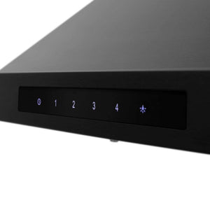 ZLINE 42 in. Convertible Vent Wall Mount Range Hood in Black Stainless Steel with Crown Molding (BSKBNCRN-42)