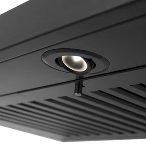 ZLINE 42 in. Convertible Vent Wall Mount Range Hood in Black Stainless Steel with Crown Molding (BSKBNCRN-42)
