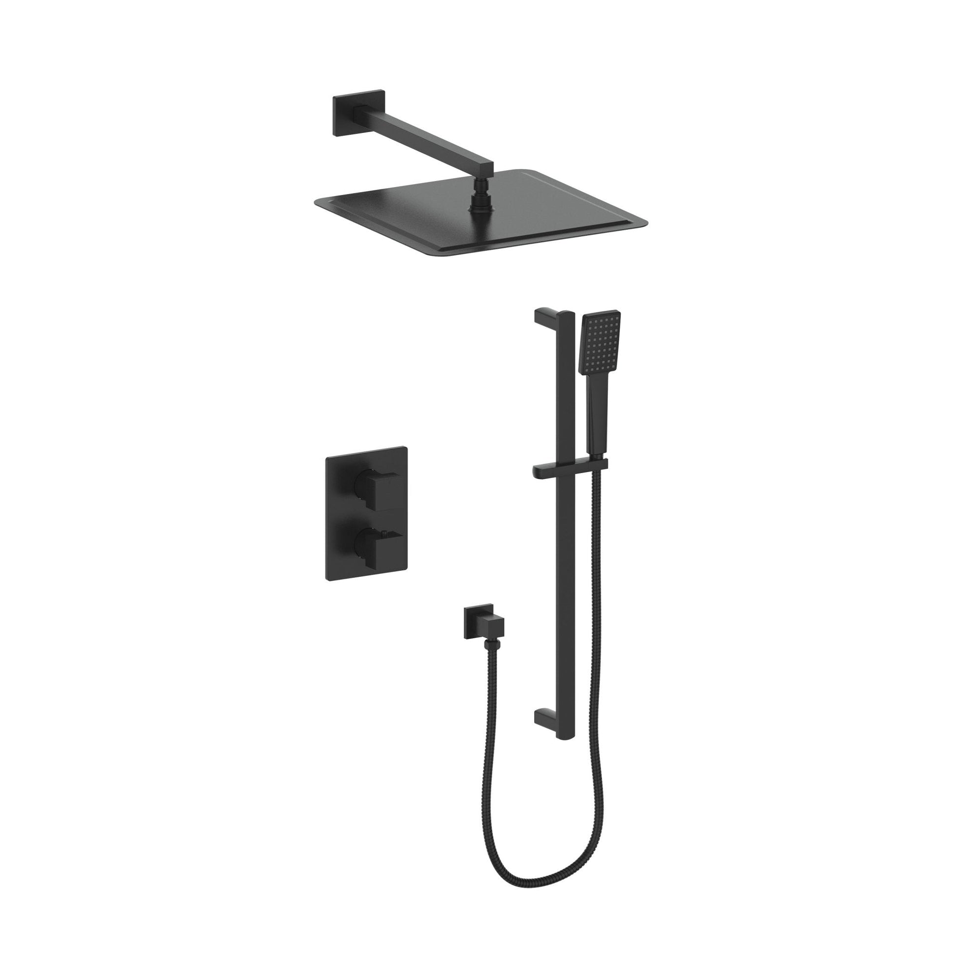 ZLINE Crystal Bay Thermostatic Shower System (CBY-SHS-T2)-Matte Black-ZLINE Kitchen and Bath