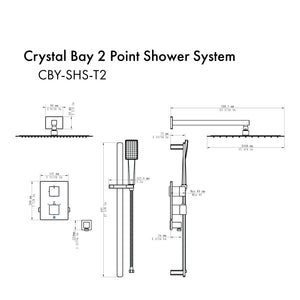 ZLINE Crystal Bay Thermostatic Shower System (CBY-SHS-T2)-ZLINE Kitchen and Bath