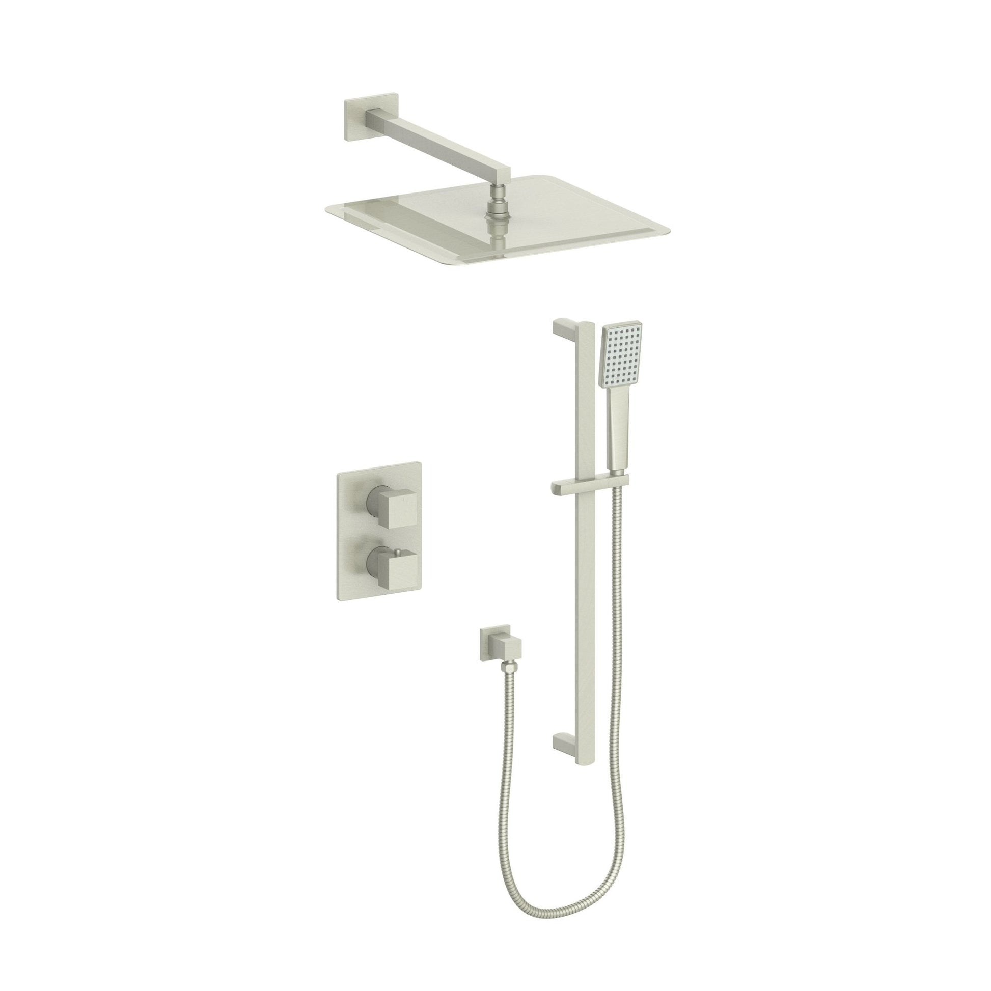 ZLINE Crystal Bay Thermostatic Shower System (CBY-SHS-T2)-Brushed Nickel-ZLINE Kitchen and Bath