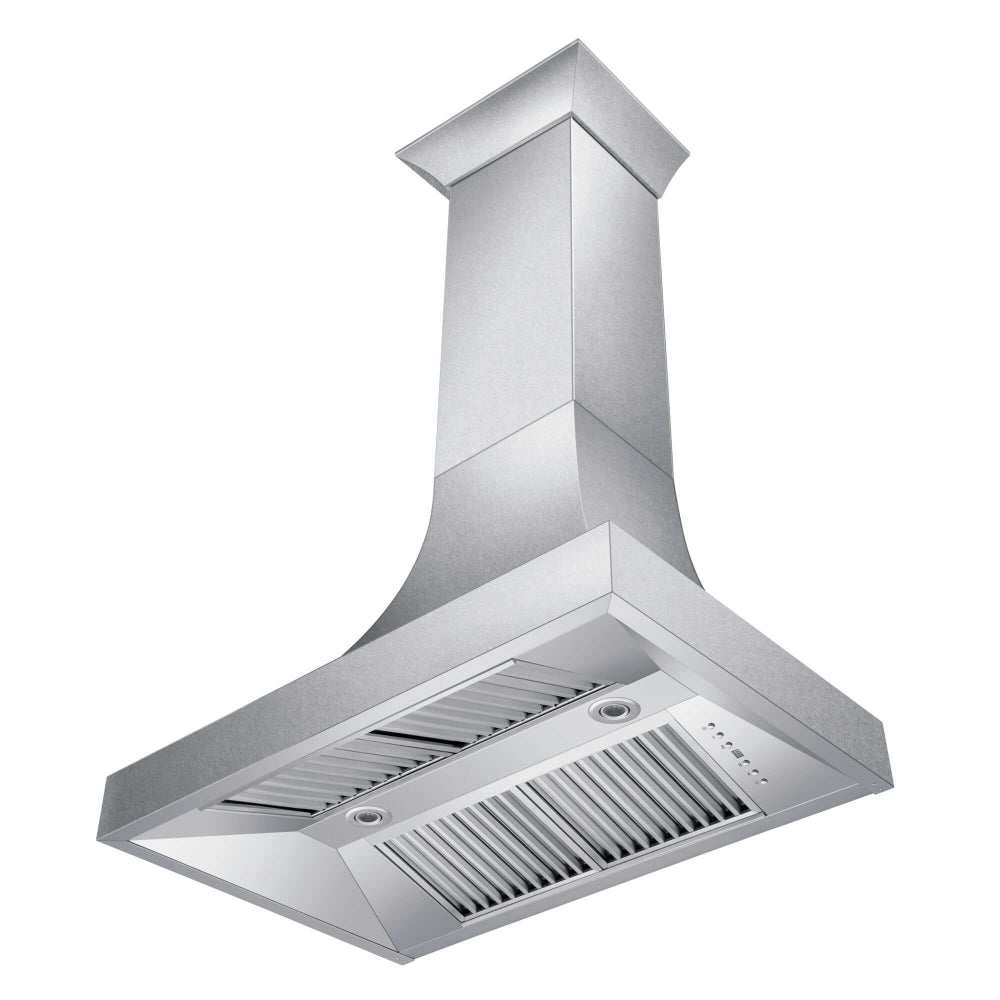 ZLINE 36 in. Designer Series Satin Stainless Steel Ducted Wall Range Hood (8632S-36)