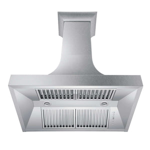 ZLINE Designer Series DuraSnow® Stainless Steel Wall Range Hood (8632S) under.