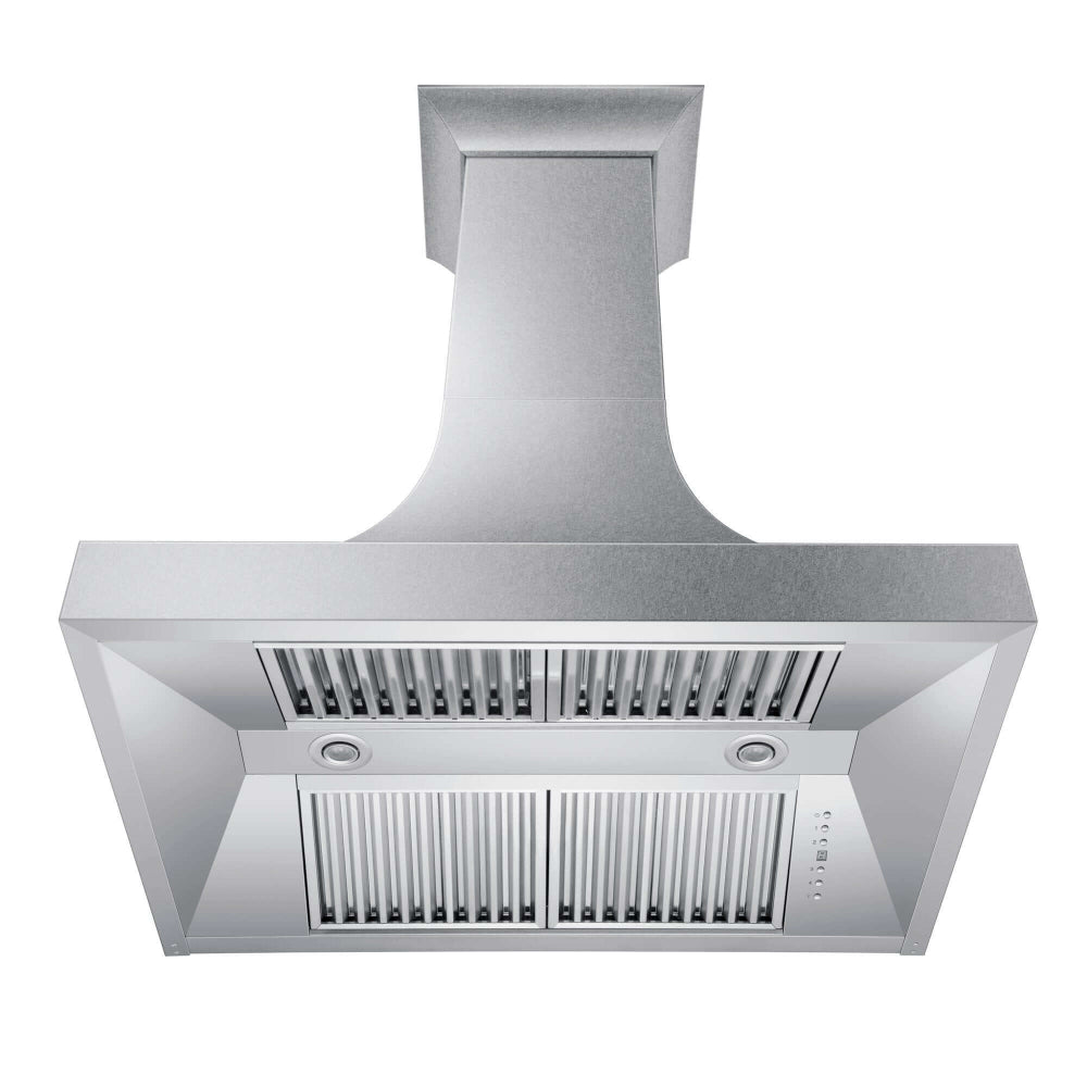 ZLINE 48 in. Designer Series Satin Stainless Steel Ducted Wall Range Hood (8632S-48)