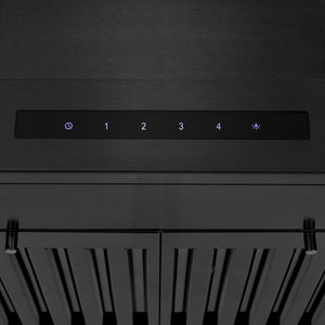 ZLINE 30 in. CrownSound™ Ducted Vent Wall Mount Range Hood in Black Stainless Steel with Built-in Bluetooth Speakers (BSKENCRN-BT-30)