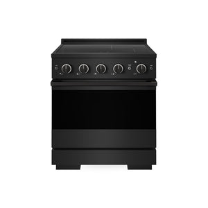 ZLINE 30 in. 4.2 cu. ft. Marino Induction Range with 4 Element Cooktop and Electric Convection Oven in Black Stainless Steel (MINRB-30)