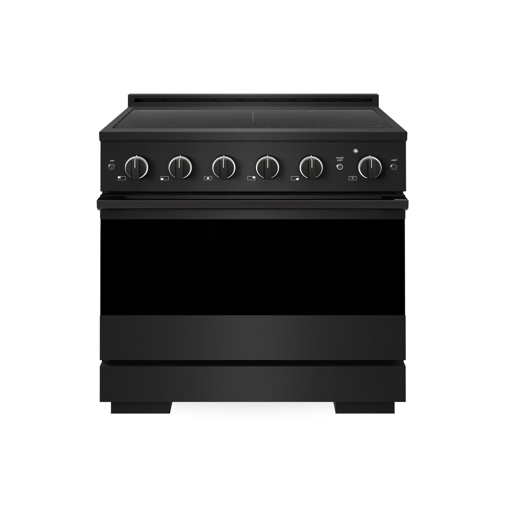 ZLINE 36 in. 5.2 cu. ft. Marino Induction Range with 5 Element Cooktop and Electric Convection Oven in Black Stainless Steel (MINRB-36)