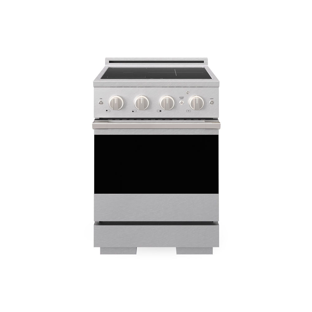 ZLINE 24 in. 3.2 cu. ft. Marino Induction Range with 3 Element Cooktop and Electric Convection Oven in Satin Stainless Steel (MINRS-24)