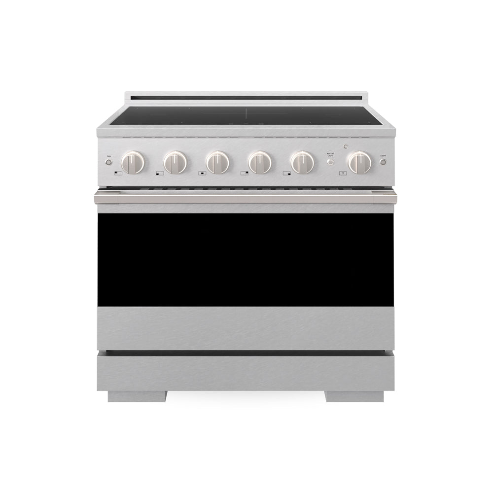 ZLINE 36 in. 5.2 cu. ft. Marino Induction Range with 5 Element Cooktop and Electric Convection Oven in Satin Stainless Steel (MINRS-36)