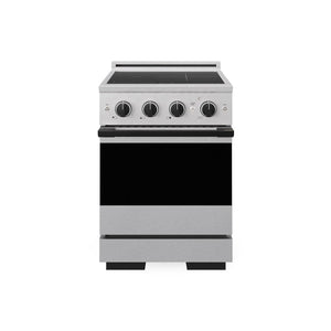 ZLINE Autograph Edition 24 in. 3.2 cu. ft. Marino Induction Range with 3 Element Cooktop and Electric Convection Oven in Satin Stainless Steel with Matte Black Accents (MINRSZ-24-MB)
