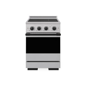 ZLINE Autograph Edition 24 in. 3.2 cu. ft. Marino Induction Range with 3 Element Cooktop and Electric Convection Oven in Stainless Steel with Matte Black Accents (MINRZ-24-MB)