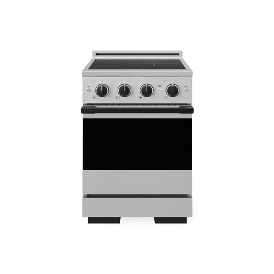 ZLINE Autograph Edition 24 in. 3.2 cu. ft. Marino Induction Range with 3 Element Cooktop and Electric Convection Oven in Stainless Steel with Matte Black Accents (MINRZ-24-MB)