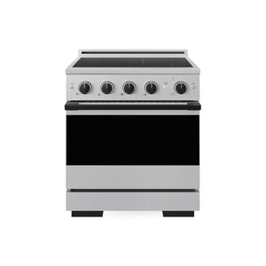 ZLINE Autograph Edition 30 in. 4.2 cu. ft. Marino Induction Range with 4 Element Cooktop and Electric Convection Oven in Stainless Steel with Matte Black Accents (MINRZ-30-MB)