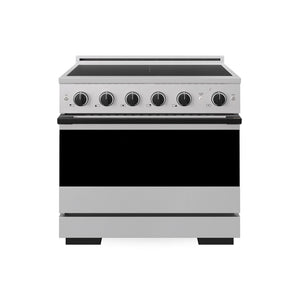 ZLINE Autograph Edition 36 in. 5.2 cu. ft. Marino Induction Range with 5 Element Cooktop and Electric Convection Oven in Stainless Steel with Matte Black Accents (MINRZ-36-MB)
