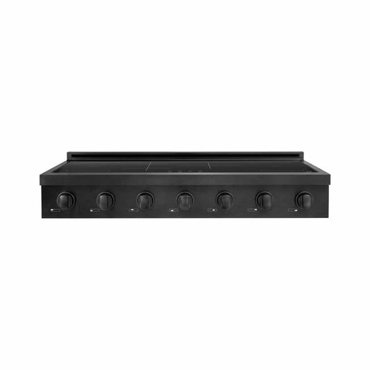 ZLINE 48 in. Paramount Induction Rangetop with 7 Element Cooktop in Black Stainless Steel (SINRTB-48) main image.