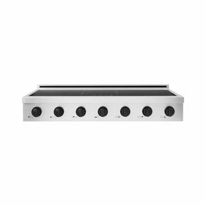 ZLINE Autograph Edition 48 in. Paramount Induction Rangetop with 7 Element Cooktop in Stainless Steel and Matte Black Accents (SINRTZ-48-MB) main image.