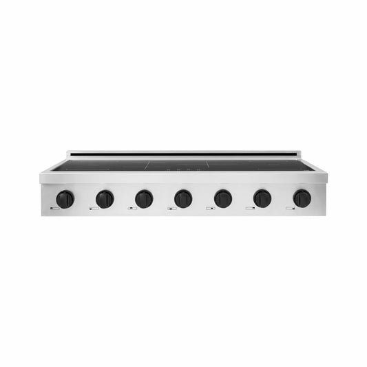 ZLINE Autograph Edition 48 in. Paramount Induction Rangetop with 7 Element Cooktop in Stainless Steel and Matte Black Accents (SINRTZ-48-MB) main image.