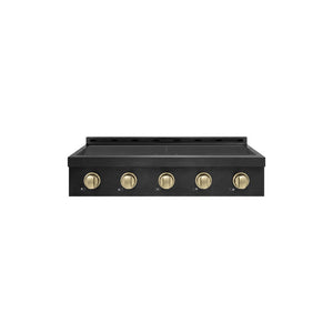 ZLINE Autograph Edition 36 in. Paramount Induction Rangetop with 5 Element Cooktop in Black Stainless Steel and Champagne Bronze Accents (SINRTBZ-36-CB)