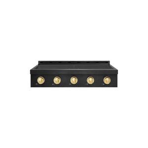 ZLINE Autograph Edition 36 in. Paramount Induction Rangetop with 5 Element Cooktop in Black Stainless Steel and Polished Gold Accents (SINRTBZ-36-G)