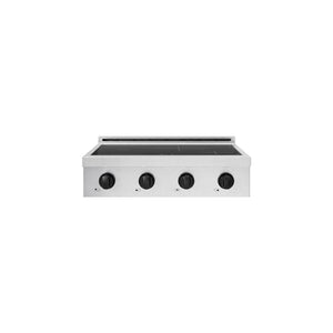 ZLINE Autograph Edition 30 in. Paramount Induction Rangetop with 4 Element Cooktop in Satin Stainless Steel and Matte Black Accents (SINRTSZ-30-MB)