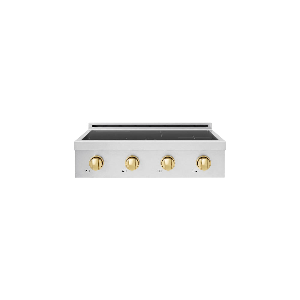 ZLINE Autograph Edition 30 in. Paramount Induction Rangetop with 4 Element Cooktop in Stainless Steel and Polished Gold Accents (SINRTZ-30-G)