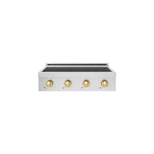 ZLINE Autograph Edition 30 in. Paramount Induction Rangetop with 4 Element Cooktop in Stainless Steel and Polished Gold Accents (SINRTZ-30-G)
