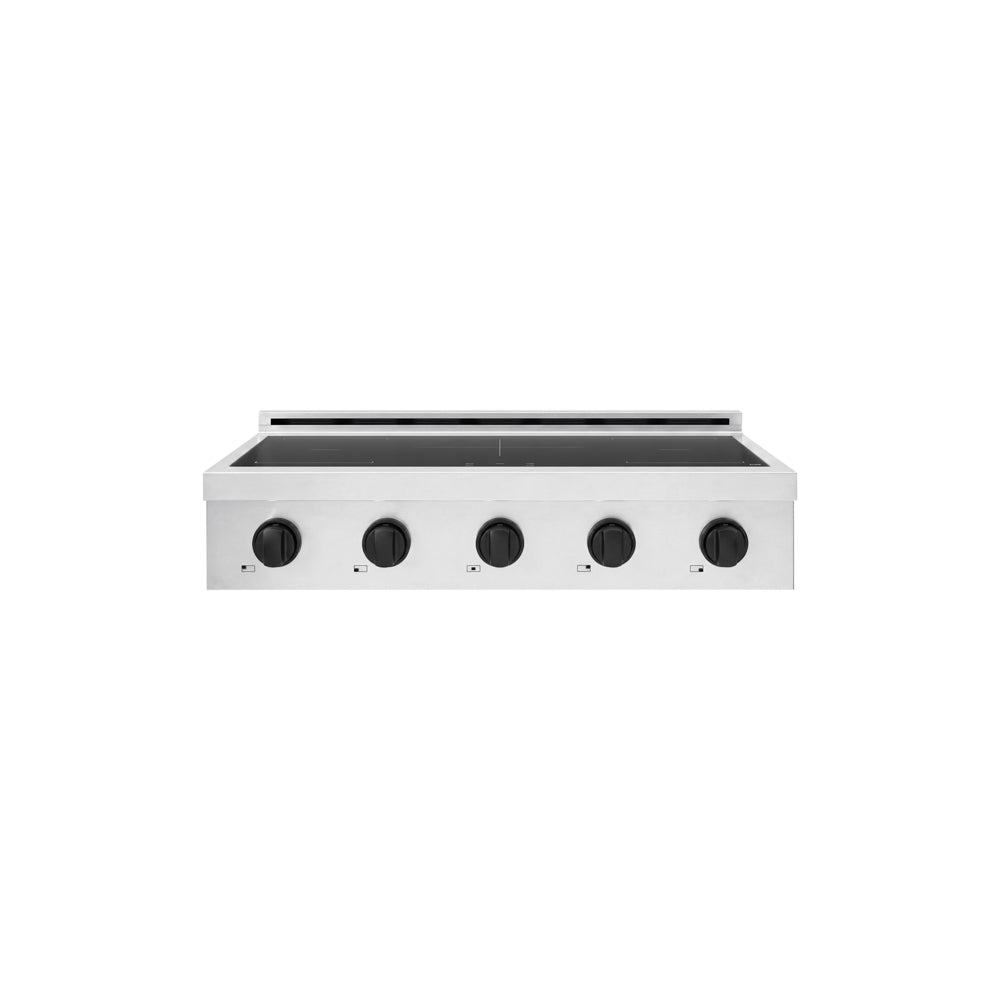 ZLINE Autograph Edition 36 in. Paramount Induction Rangetop with 5 Element Cooktop in Stainless Steel and Matte Black Accents (SINRTZ-36-MB)
