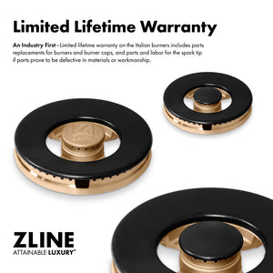 ZLINE Autograph Edition 36 in. 5.2 cu. ft. Marino Gas Range with 6 Burner DuoPro™ Cooktop and Convection Gas Oven with White Matte Door and Matte Black Accents (PMGRZ-WM-36-MB)