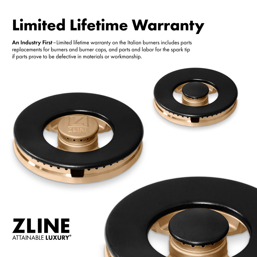 ZLINE Autograph Edition 36 in. 5.2 cu. ft. Marino Gas Range with 6 Burner DuoPro™ Cooktop and Convection Gas Oven with White Matte Door and Polished Gold Accents (PMGRZ-WM-36-G)