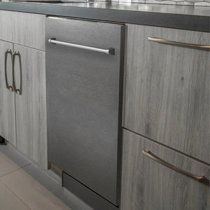 ZLINE 24 in. Top Control Dishwasher with Fingerprint Resistant Satin Stainless Steel Panel and Traditional Style Handle, 52dBa (DW-SN-H-24)-Dishwashers-DW-SN-H-24 ZLINE Kitchen and Bath
