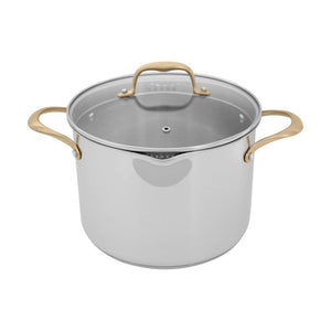 ZLINE 10-Piece Non-Toxic Stainless Steel and Non-Stick Ceramic Cookware Set (CWSETL-NS-10) detail, Stock Pot with lid.