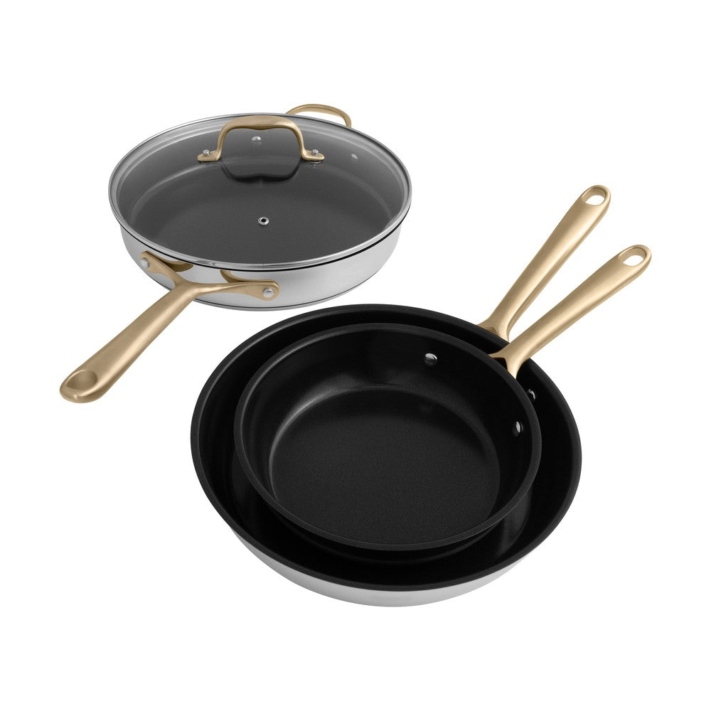 10-Piece Non-Toxic with 3-Piece Nonstick Ceramic Cookware Set