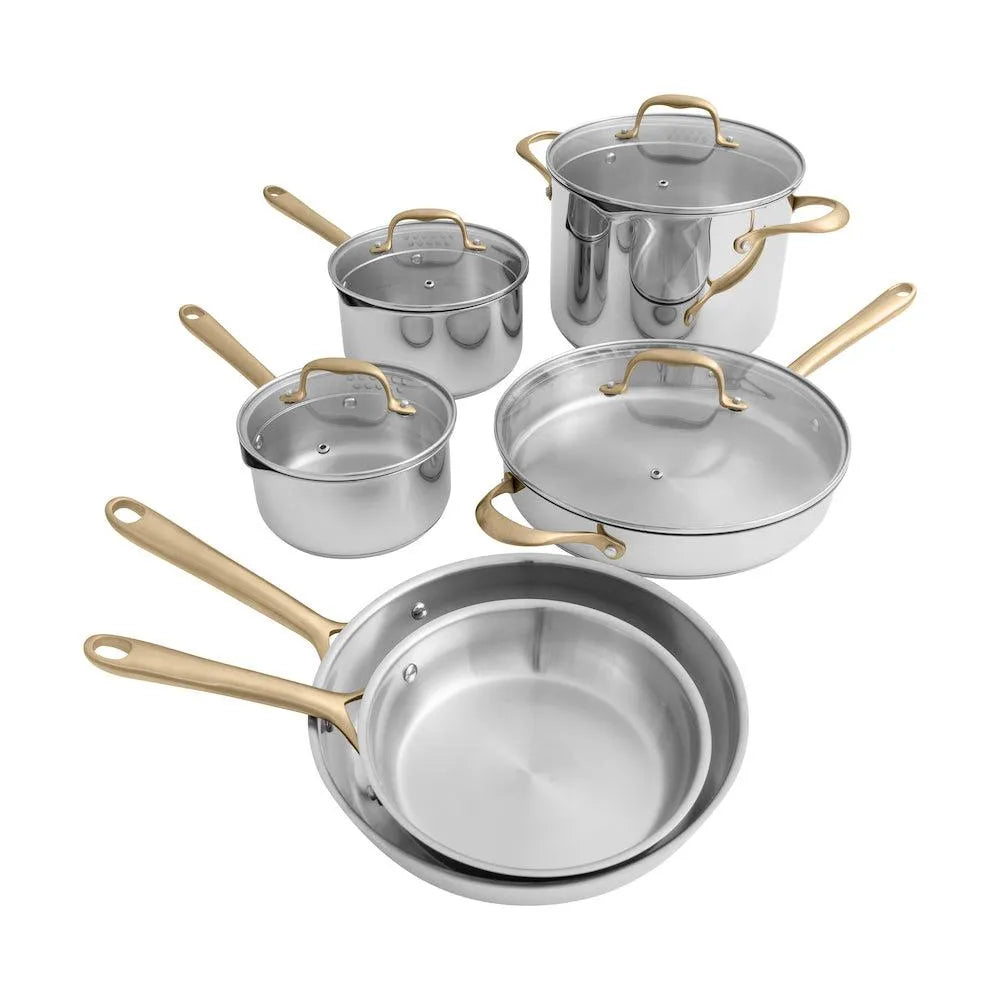 ZLINE 10-Piece Non-Toxic Stainless Steel Cookware Set (CWSETL-ST-10) main image.