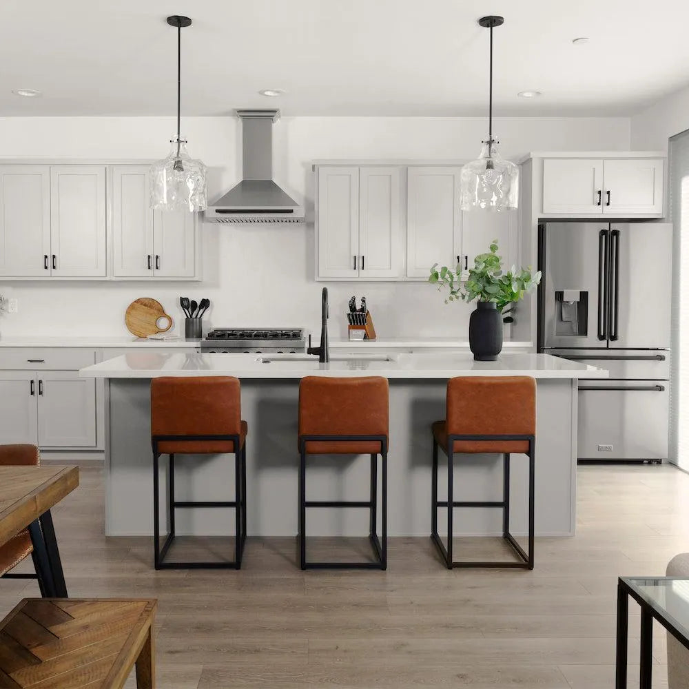 ZLINE Autograph Edition 30 in. 4.0 cu. ft. Legacy Dual Fuel Range with 4 Burner Gas Cooktop and Electric Convection Oven in Stainless Steel and Matte Black Accents (RAZ-30-MB) in a luxury kitchen.