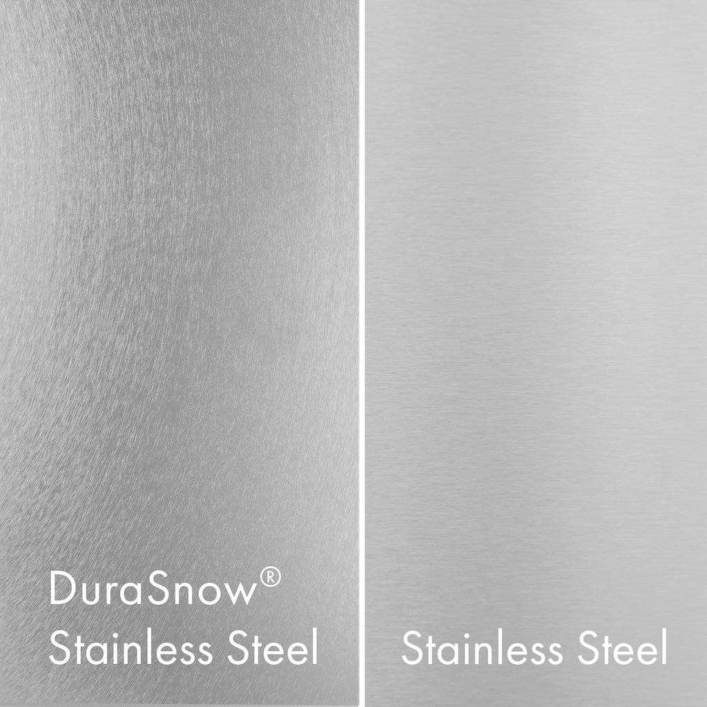 ZLINE DuraSnow Stainless Steel compared with Standard Stainless Steel