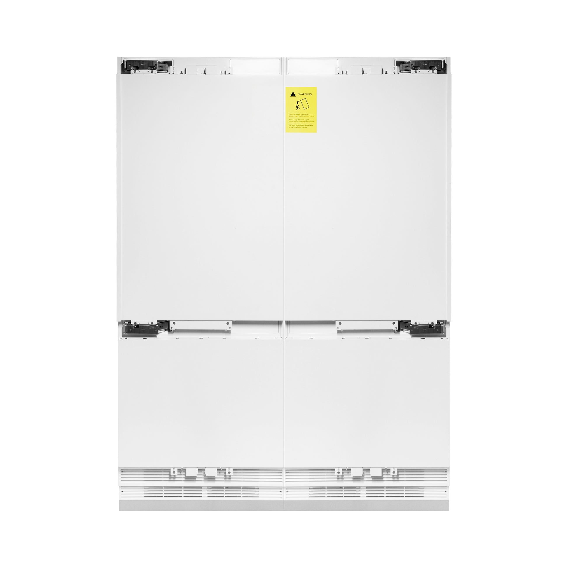 ZLINE Autograph Edition 60 in. 32.2 cu. ft. Panel Ready French Door Built-In Bottom Freezer Refrigerator with Water Dispenser and Ice Maker with Champagne Bronze Accents (RBIVZ-60-CB)